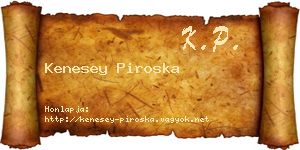 Kenesey Piroska névjegykártya